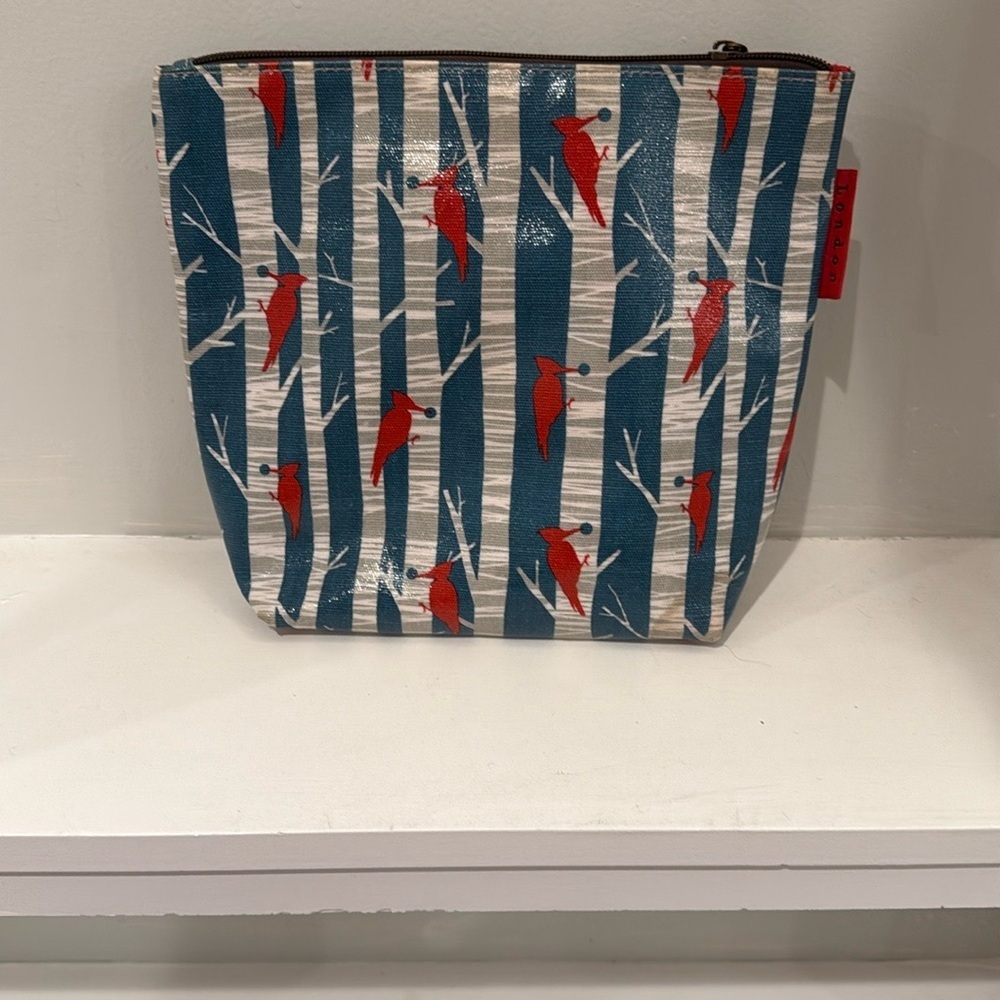 Nicky James Blue and Red Bird Pouch